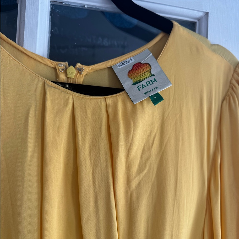 Moving Sale! Everything $30 Farm Rio Yellow Maxi Dress Sz L - Picture 5 of 7